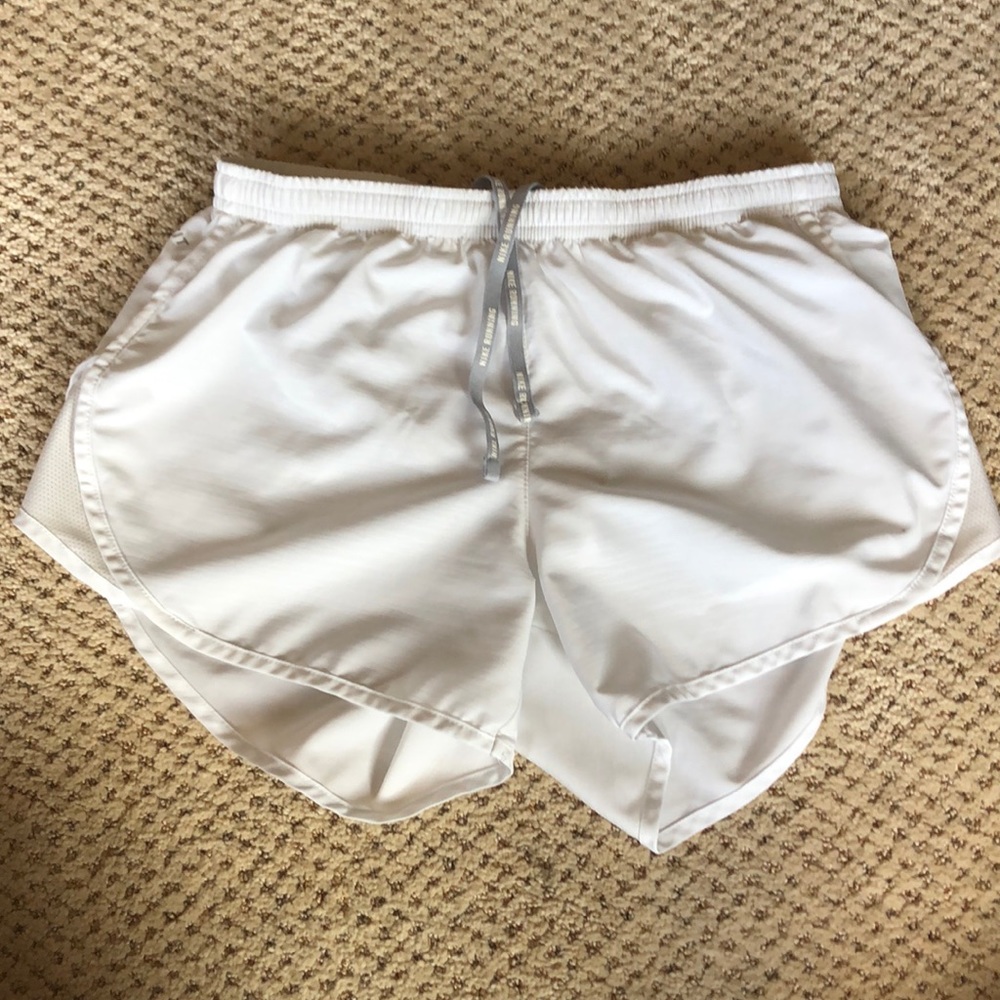 White Nike Running Shorts
